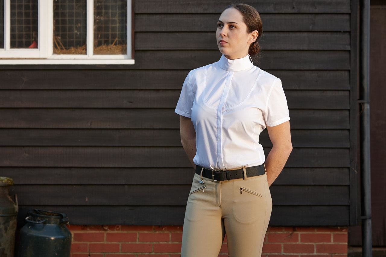 Dublin Penwood Ladies Horse Riding Show Jumping Competiton Shirt With Tie Keeper
