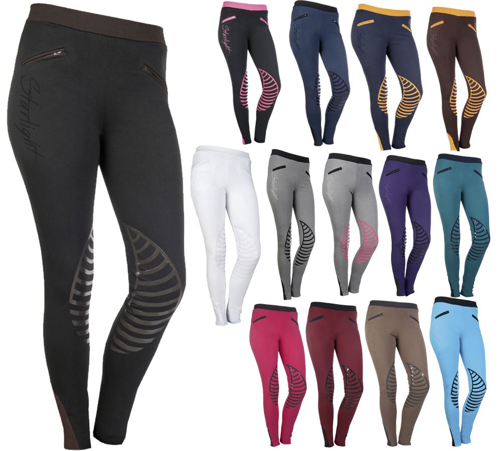 HKM Soft Comfortable Stylish Breathable Silicone Knee Starlight Riding Leggings HKM Soft Comfortable Stylish Breathable Silicone Knee Starlight Riding Leggings