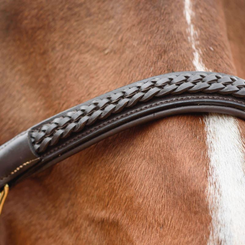 Horse Leather Headcollar Halter Black Brown Braided Plaited Equine Pony Cob Full - Picture 11 of 12