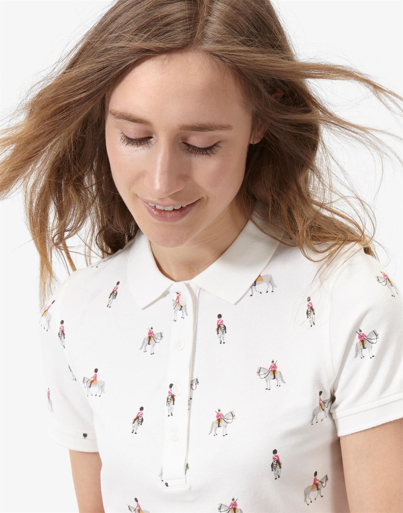 Joules Trinity Horse Riding Fashion Short Sleeve Floral Top Polo T