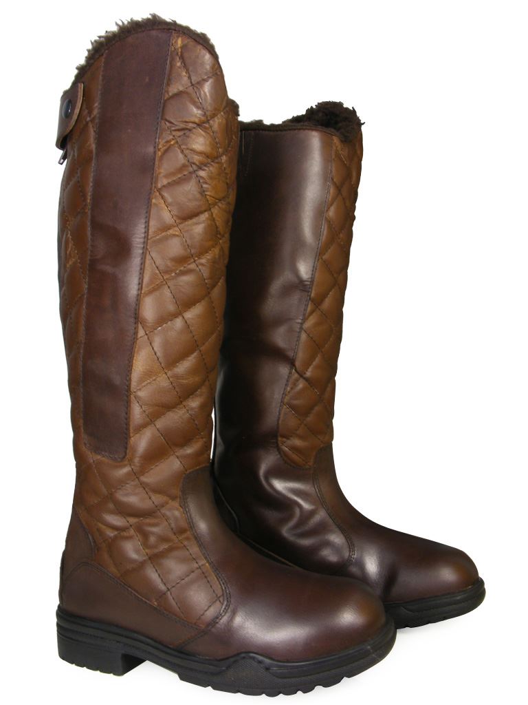 ladies mens horse riding fur lined yard country walking tall
