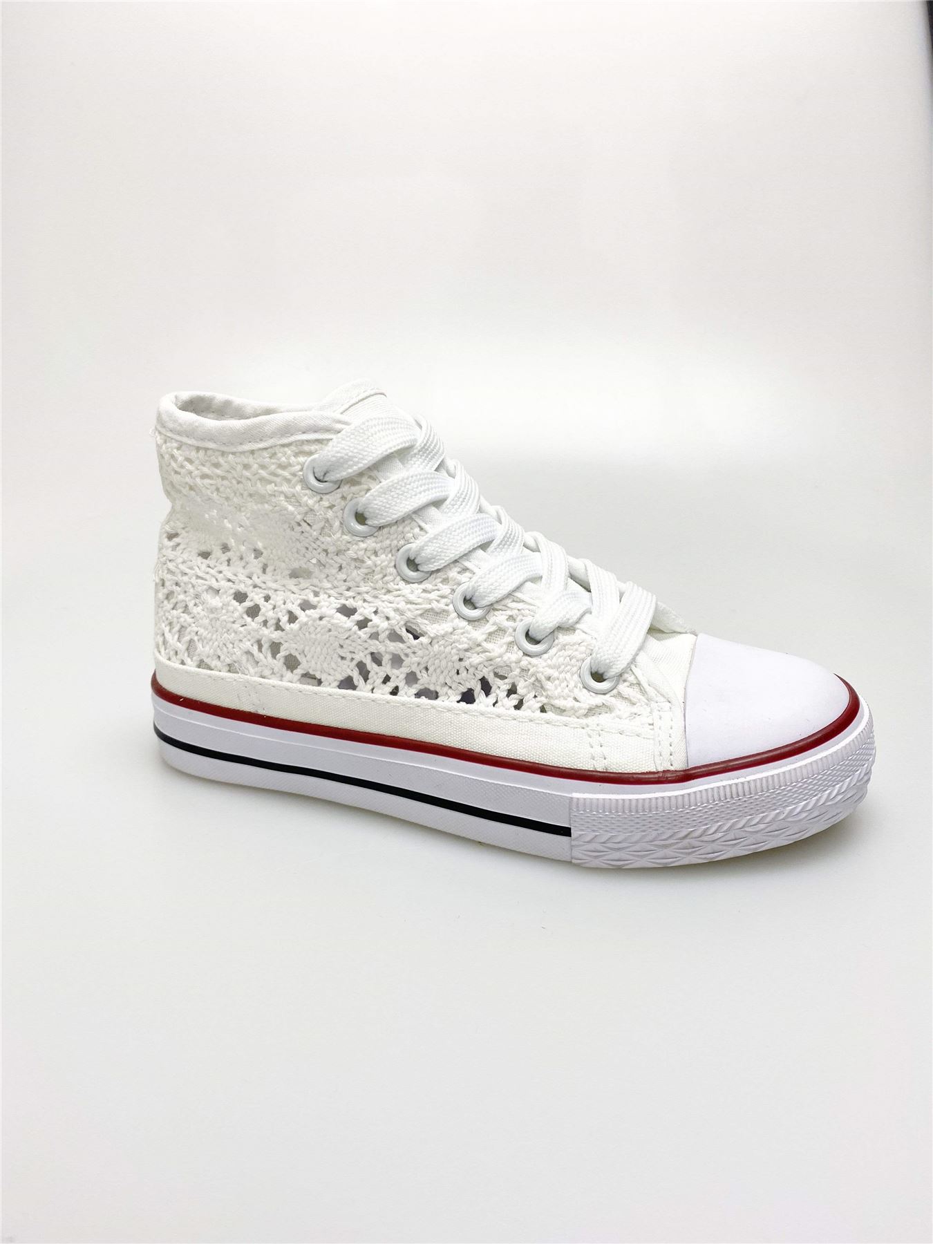 white flat sole trainers