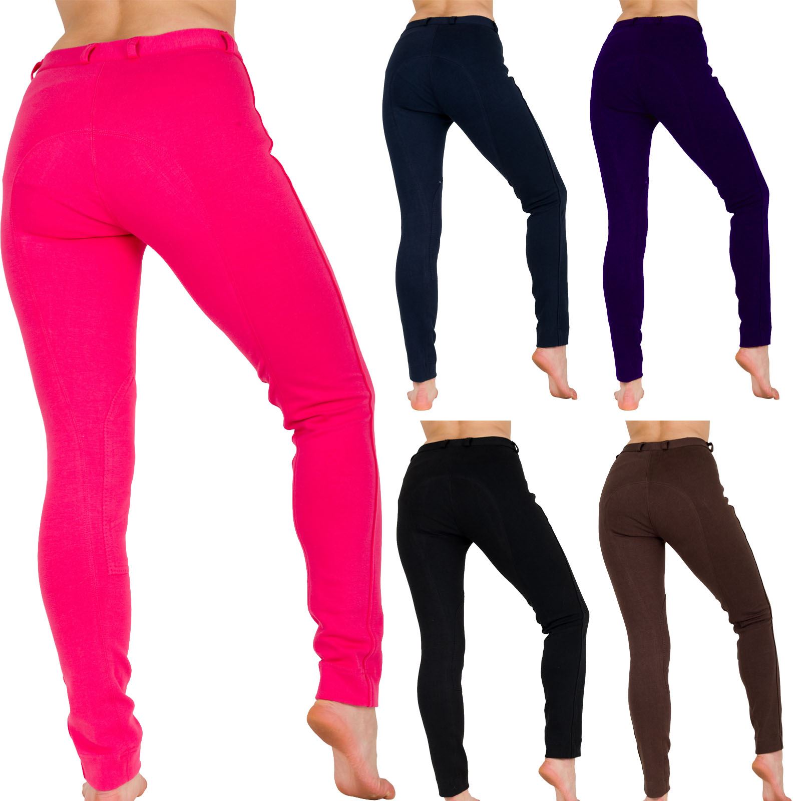 Ladies Womens Stretchy Comfort 2Tone Plus Size Self Seat Breeches Jodhpurs