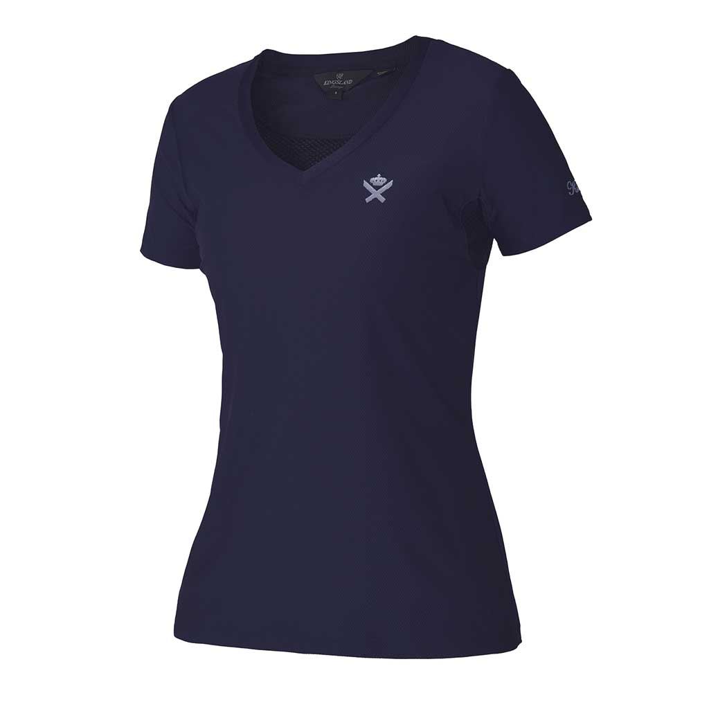 shirt Medieval Brentina Ladies Kingsland Riding Layered neck T Country V Horse Walking Blue vfw7xw