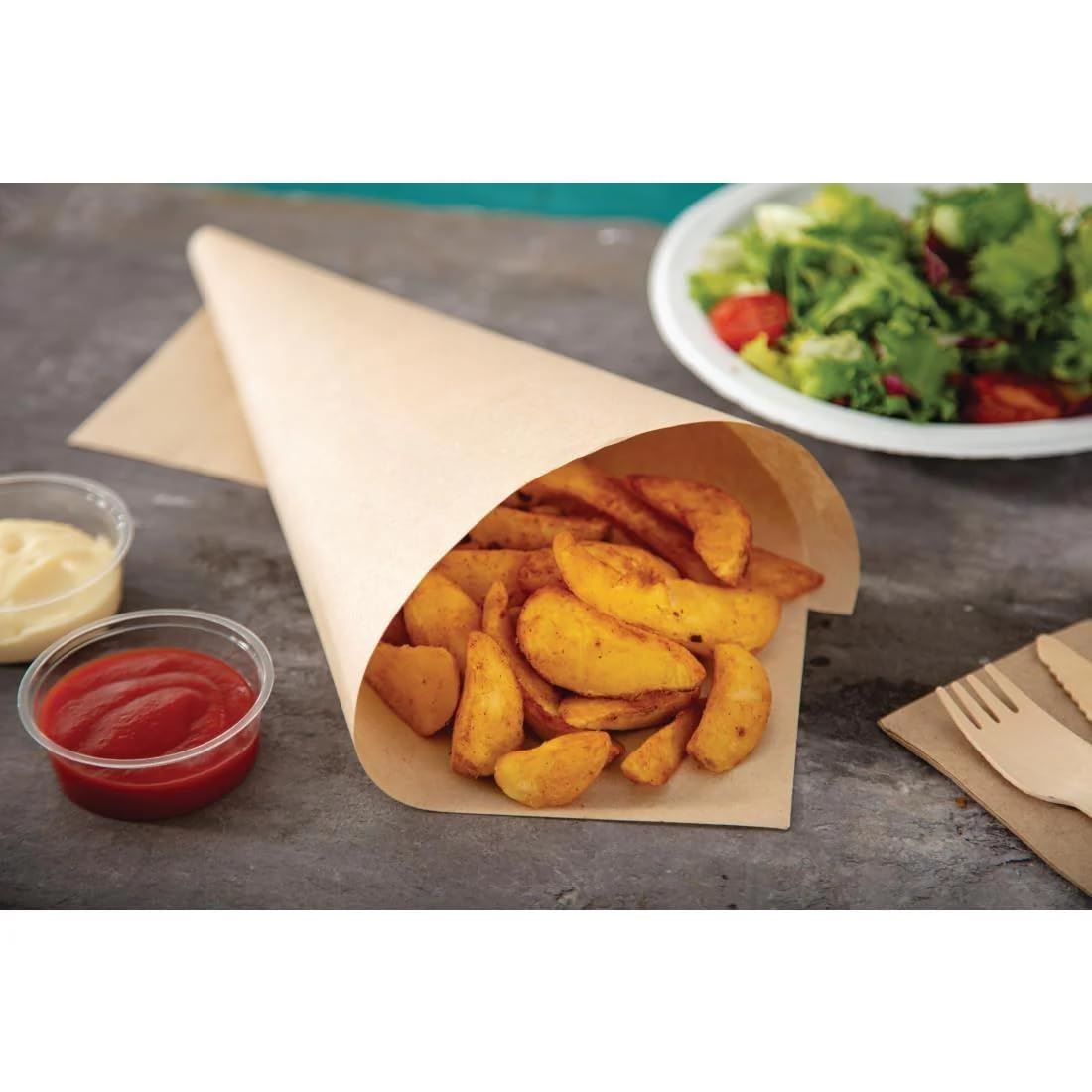 Vegware Compostable Unbleached Greaseproof Paper in Brown Paper - 380 x 275mm
