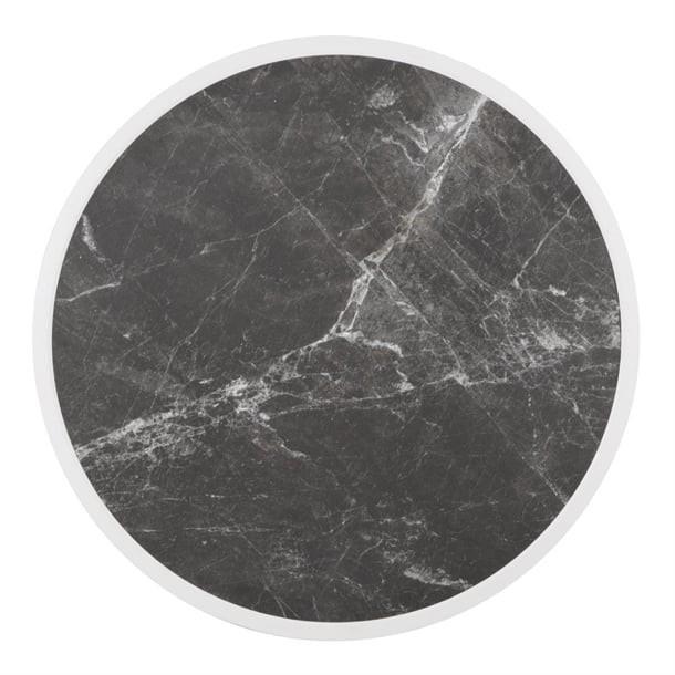 Bolero Dark Granite Effect Outdoor Fibre Glass Table Top White Trim Round 580mm