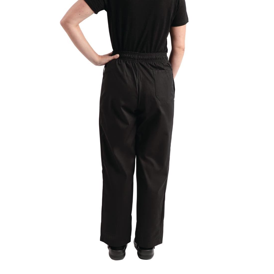 Whites Chefs Clothing Unisex Teflon Trousers in Black Polycotton - Easy Fit