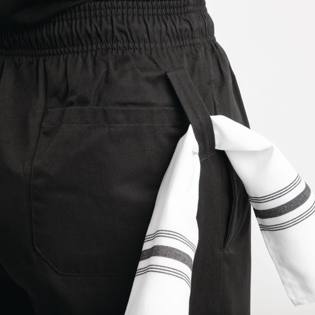 Whites Chefs Clothing Unisex Teflon Trousers in Black Polycotton - Easy Fit