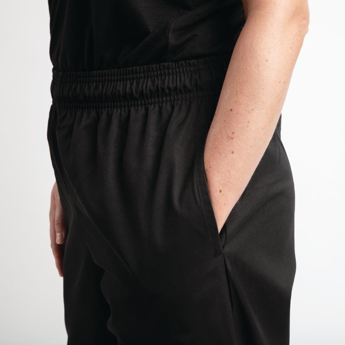 Whites Chefs Clothing Unisex Teflon Trousers in Black Polycotton - Easy Fit