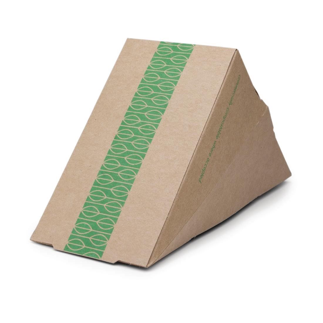 Vegware Compostable Kraft Sandwich Wedges Grease Proof Sturdy 65mm - Pack of 500
