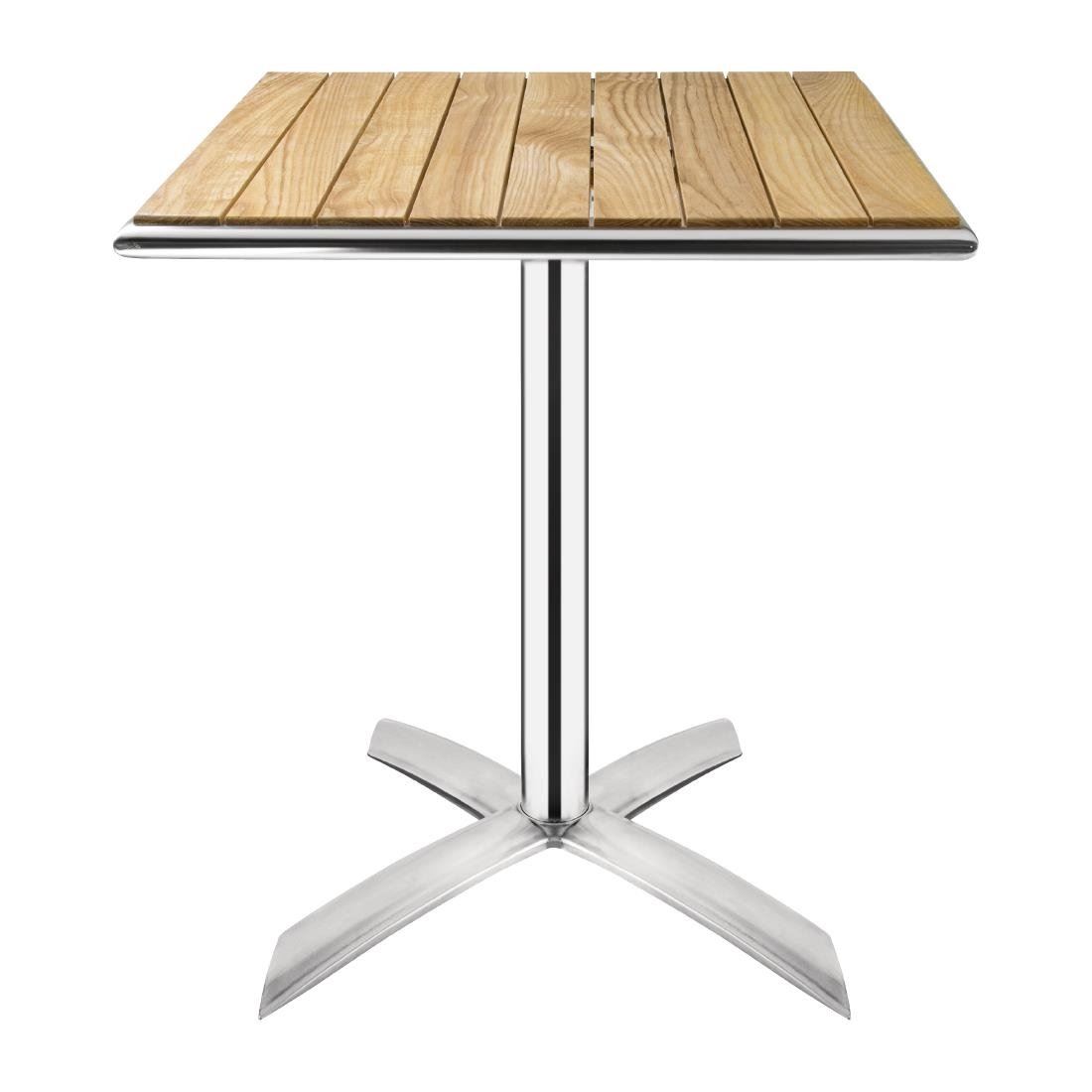 Bolero Ash Flip Top Square Bistro Table Wood Outdoor Dining Furniture Patio Bar