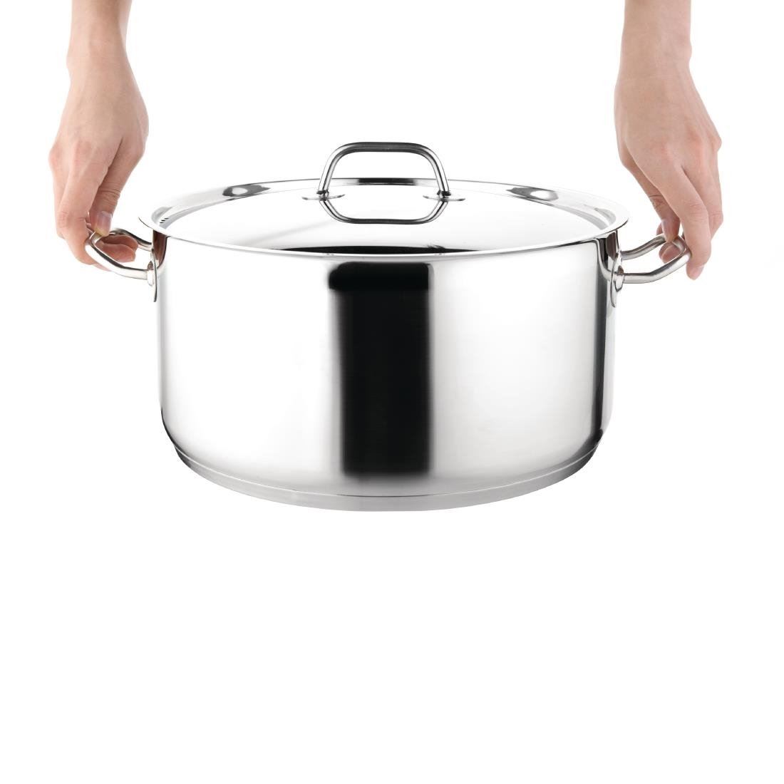 Nisbets Essentials Stew Pan Stainless Steel Induction Compatible 12L - 320mm