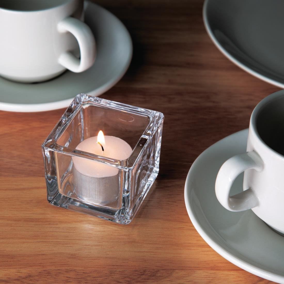 75 X Olympia 8 Hour Tealights White Wax Candles Mood Lighting