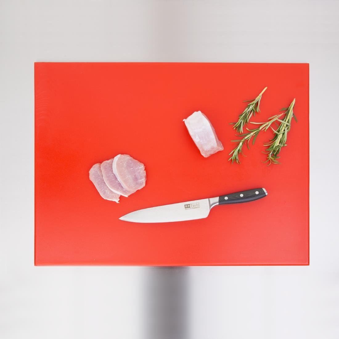 Hygiplas Large High Density Red Chopping Board for Raw Meat - 60x45cm