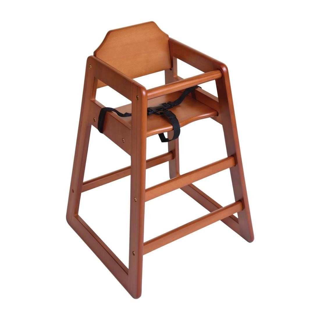 Bolero Wooden Highchair Seat in Dark Wood Finish - 750(H)x510(W)x510(D)mm