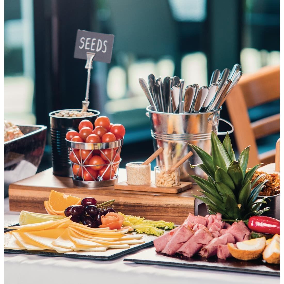 Round Galvanised Steel Bucket Serving Food Display Presentation Tableware - Picture 6 of 7