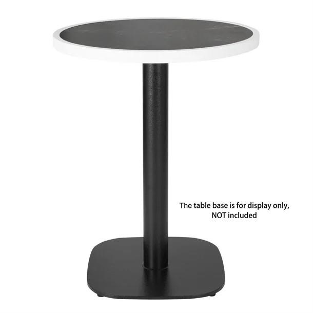 Bolero Dark Granite Effect Outdoor Fibre Glass Table Top White Trim Round 580mm