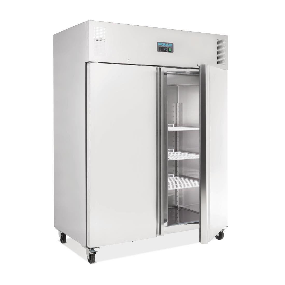 Polar Double Door Freezer in Grey 1300L Heavy Duty / Commercial