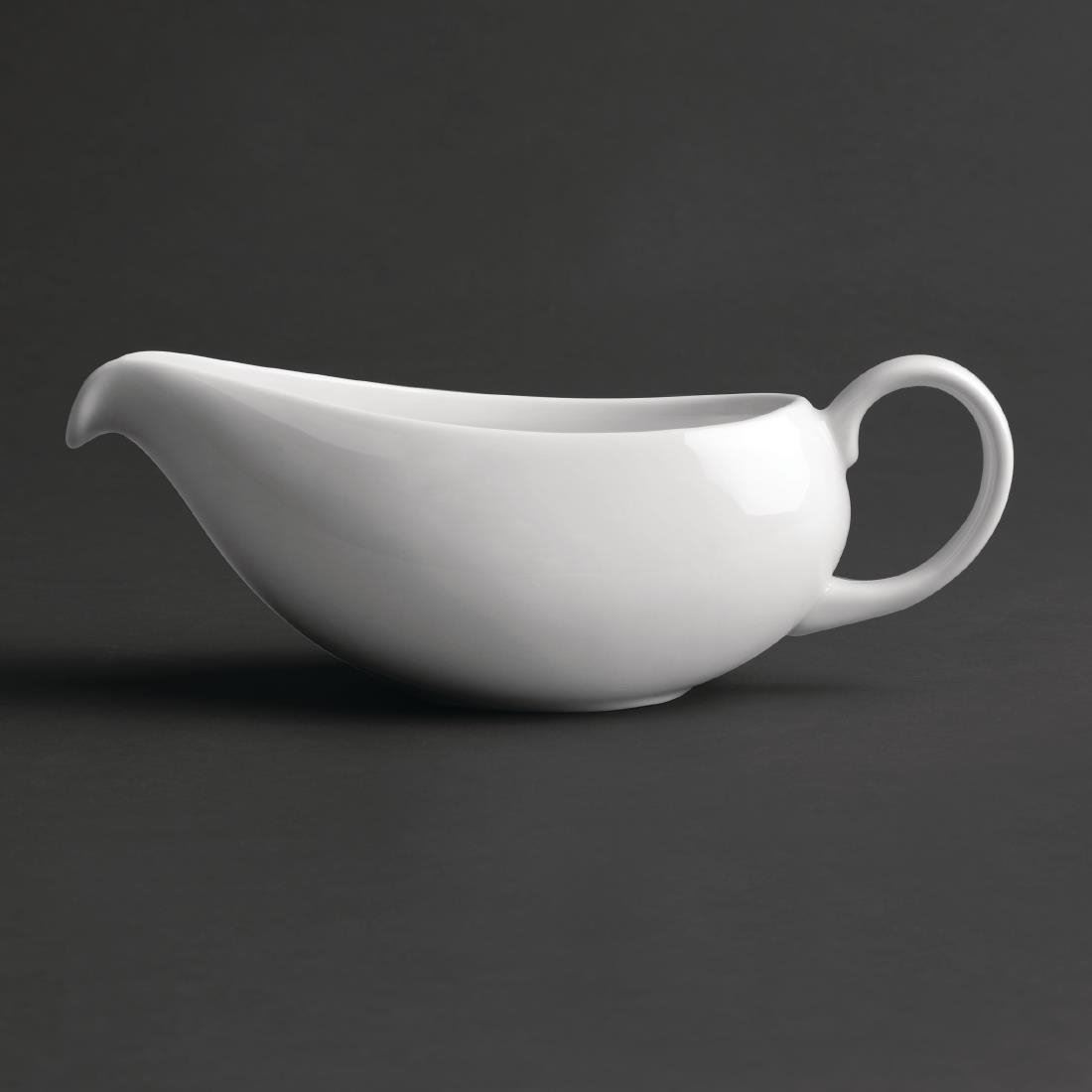 Royal Porcelain Classic Gravy Boat in White Sleek & Polished Finish 380ml 2 pack