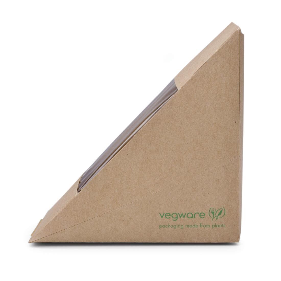 Vegware Compostable Kraft Sandwich Wedges Grease Proof Sturdy 65mm - Pack of 500