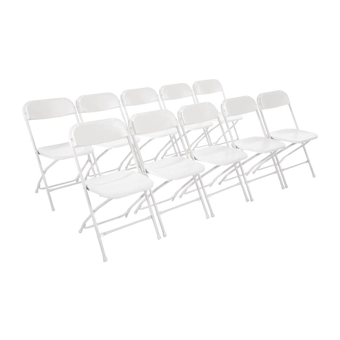 Bolero Folding Chair Seat in White - Restaurant & Cafe Furniture - Pack of 10