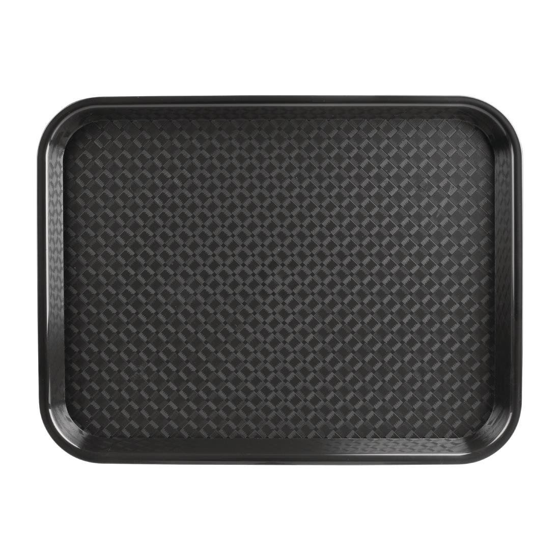 Kristallon Large Fast Food Tray in Black - Stackable - 350 x 450 mm