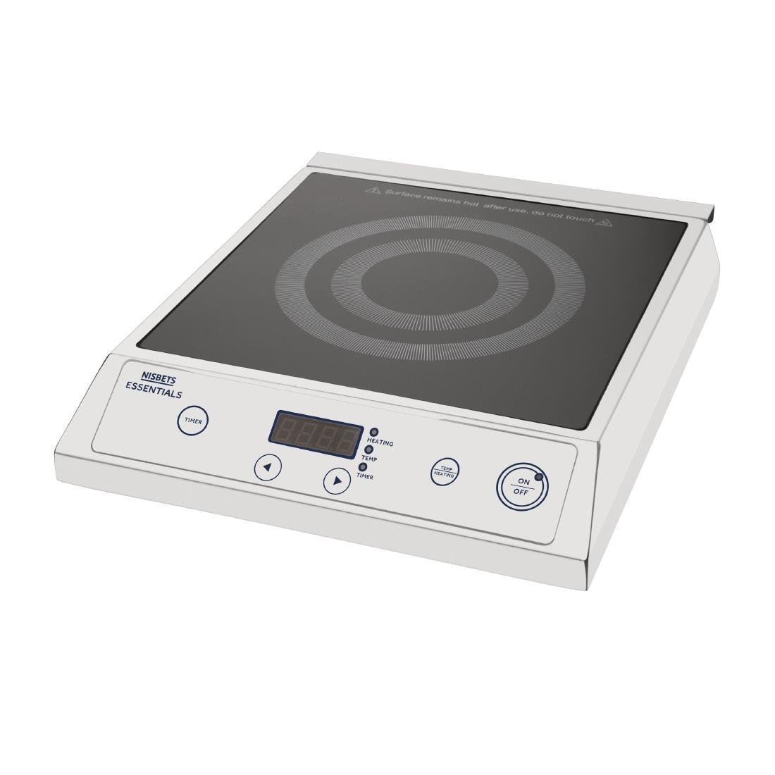 Nisbets Essentials Single Induction Hob in Silver - Stainless Steel