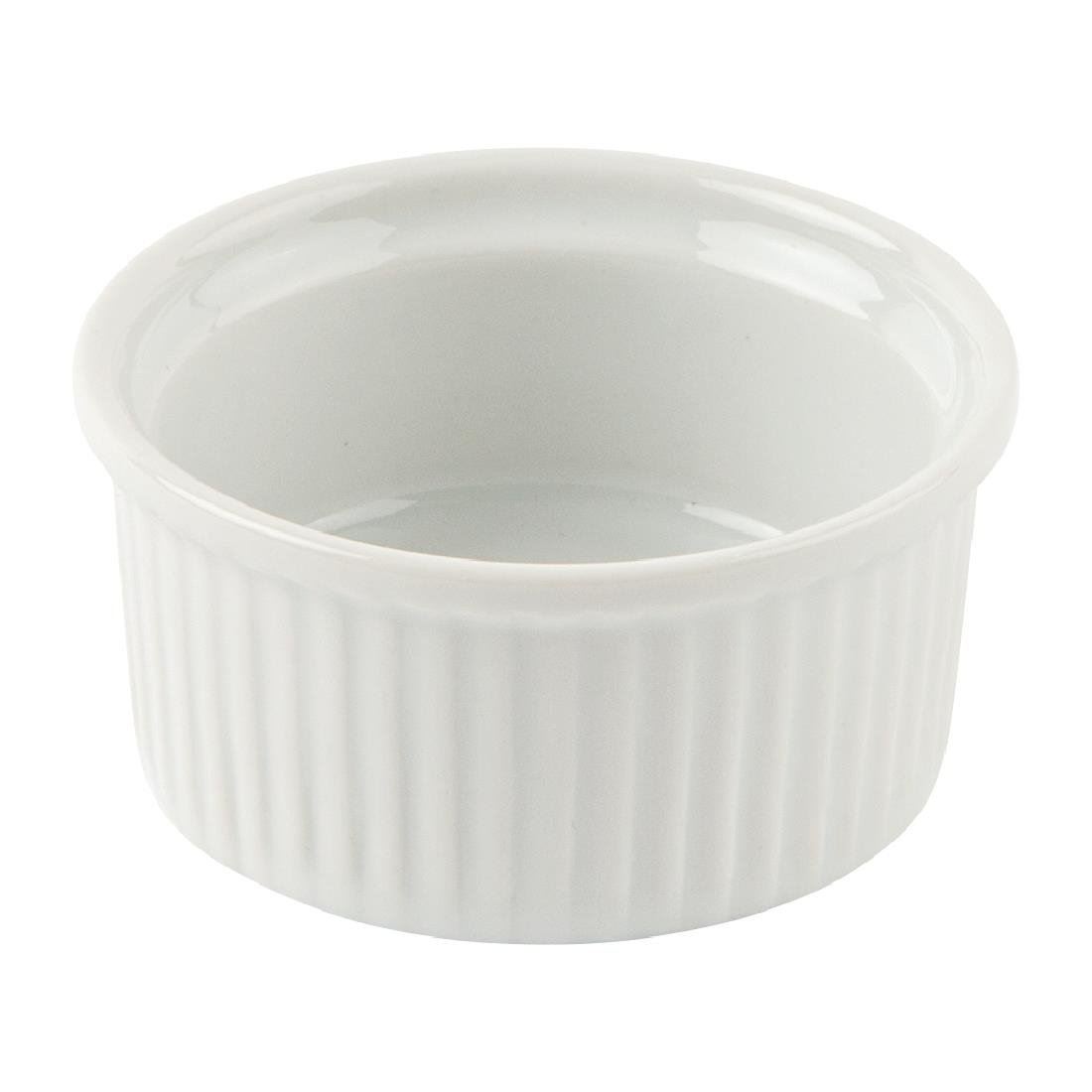 12X Olympia Whiteware Ramekins 70Mm Porcelain White Round Dishes Chip Resistant