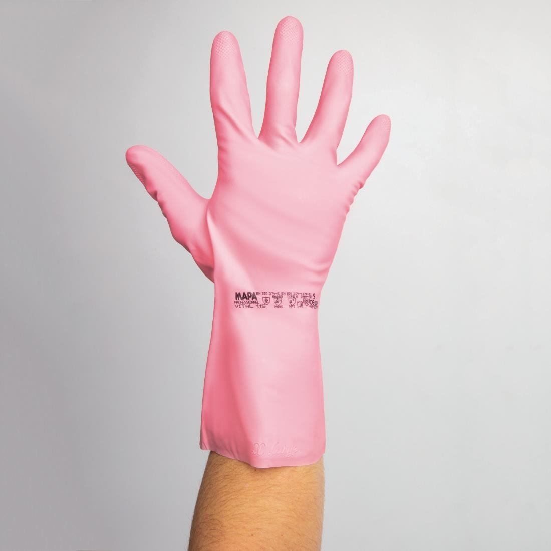 Mapa Vital 115 Liquid Proof / Light Duty Janitorial Gloves in Latex