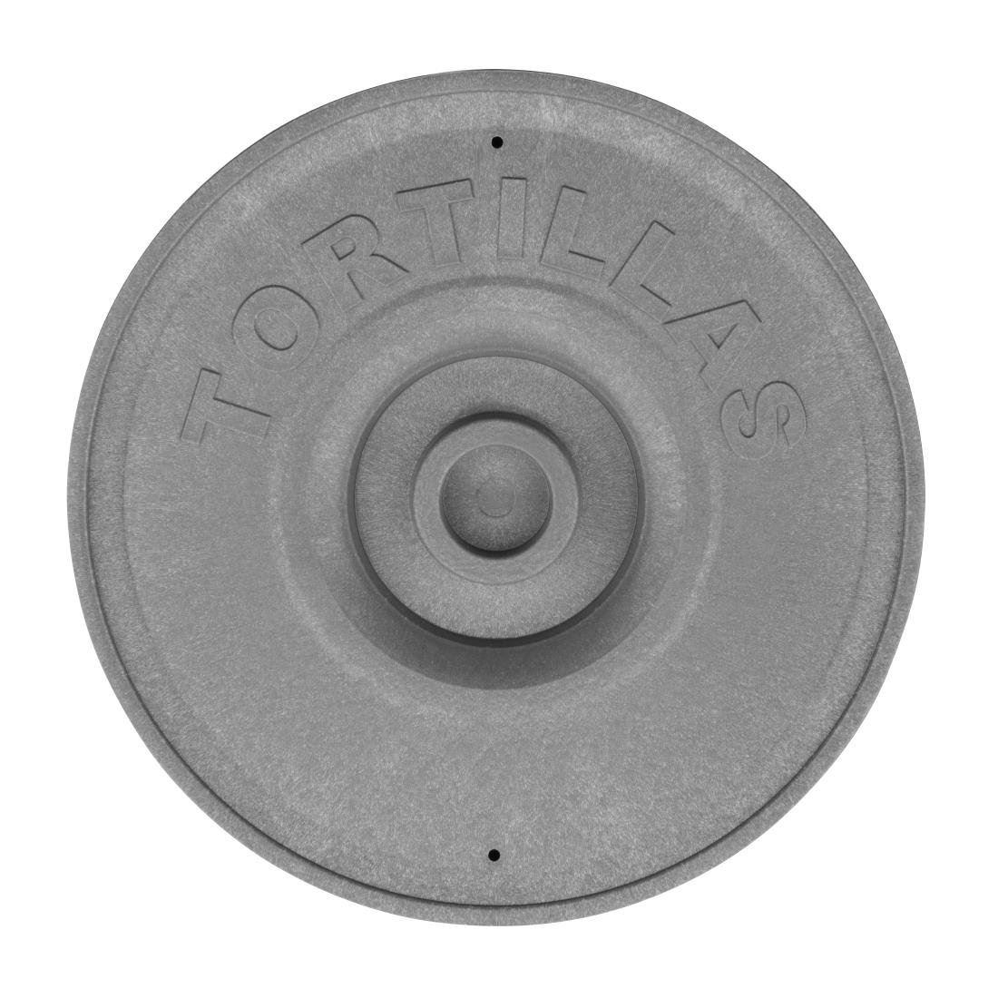 Olympia PP Round Tortilla Holder with Lid in Grey Durable Easy to Clean - 215mm