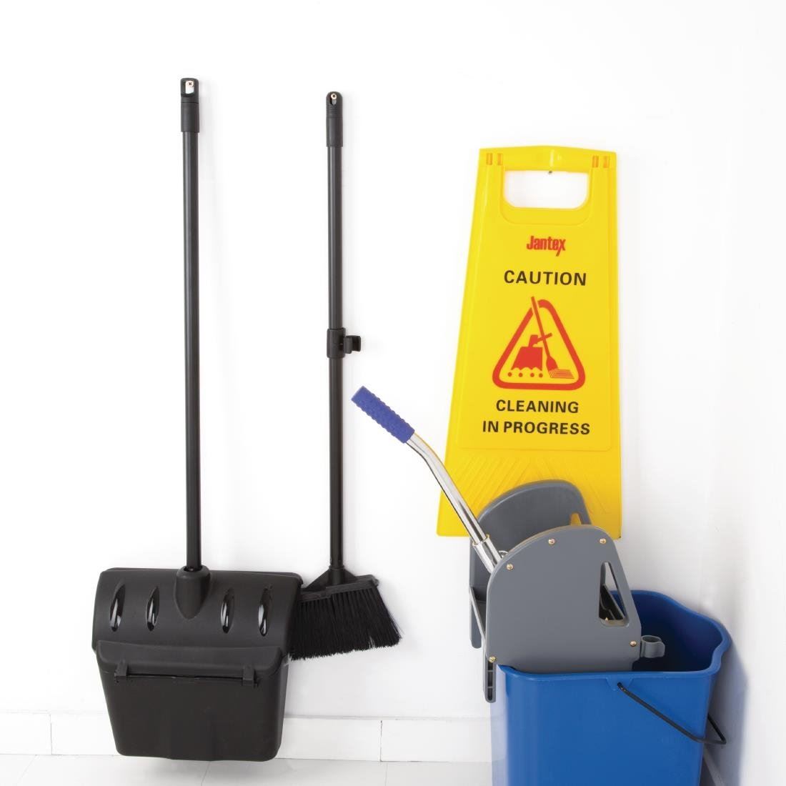 Jantex Lobby Dustpan and Broom in Black with Wind Break Cover
