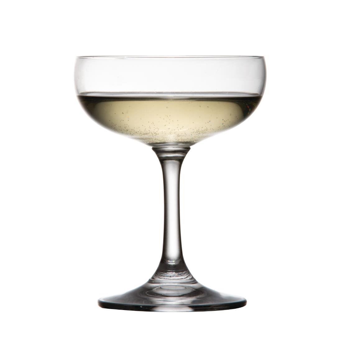 Pack of 6 Olympia Bar Collection Crystal Champagne Saucers 220ml