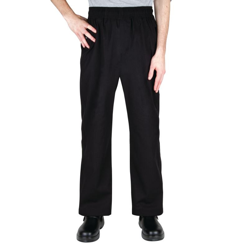 Chef Works Unisex Better Built Baggy Chefs Trousers in Black - Polycotton