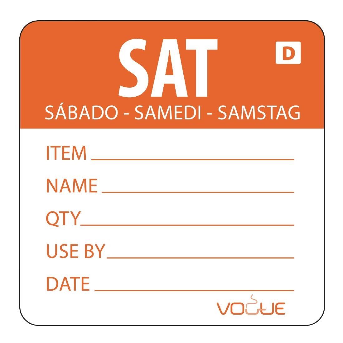 Etiquetas adhesivas adhesivas para alimentos de día de la semana disolubles Vogue para restaurante - Imagen 4 de 8
