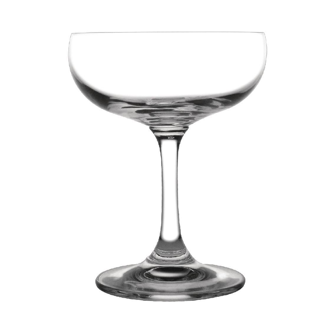 Pack of 6 Olympia Bar Collection Crystal Champagne Saucers 220ml