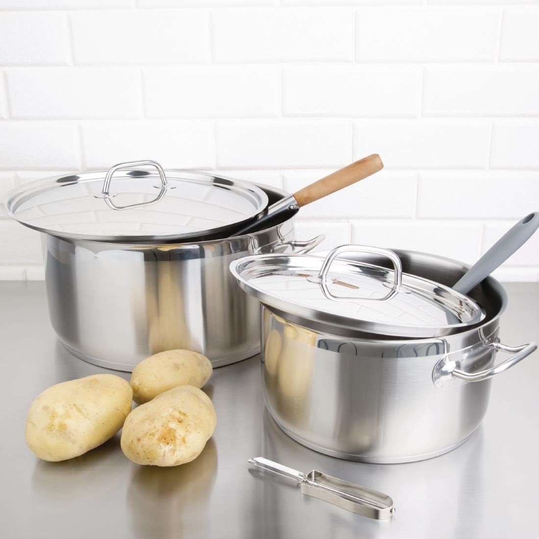 Nisbets Essentials Stew Pan Stainless Steel Induction Compatible 12L - 320mm