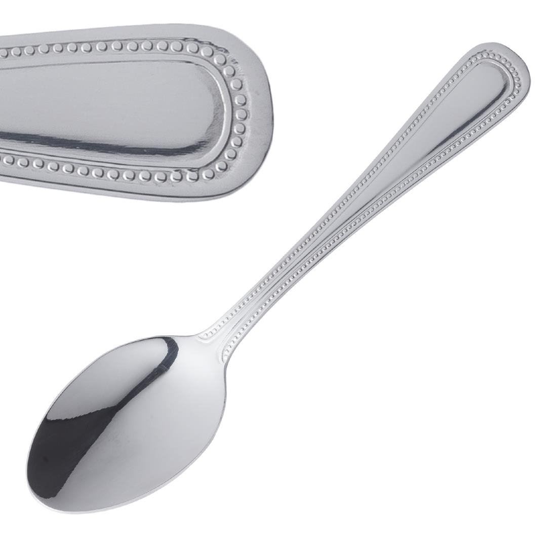 Olympia Bead Teaspoon - Pack x12 - Stainless Steel 18/0 - 140(L)mm