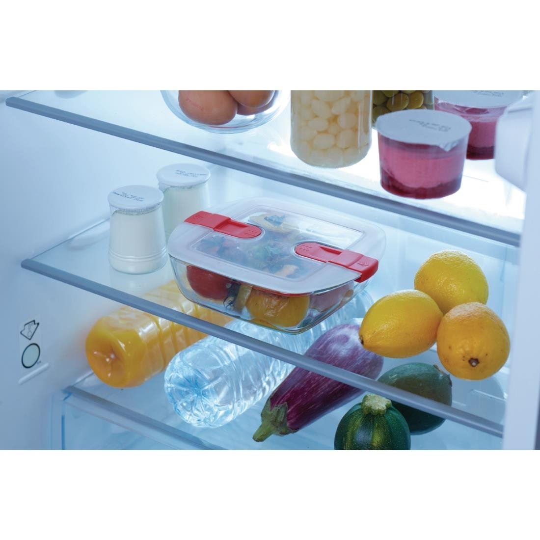 Pyrex Cook and Heat Square Glass Dish with Airtight Lid Steam Vents - 350ml