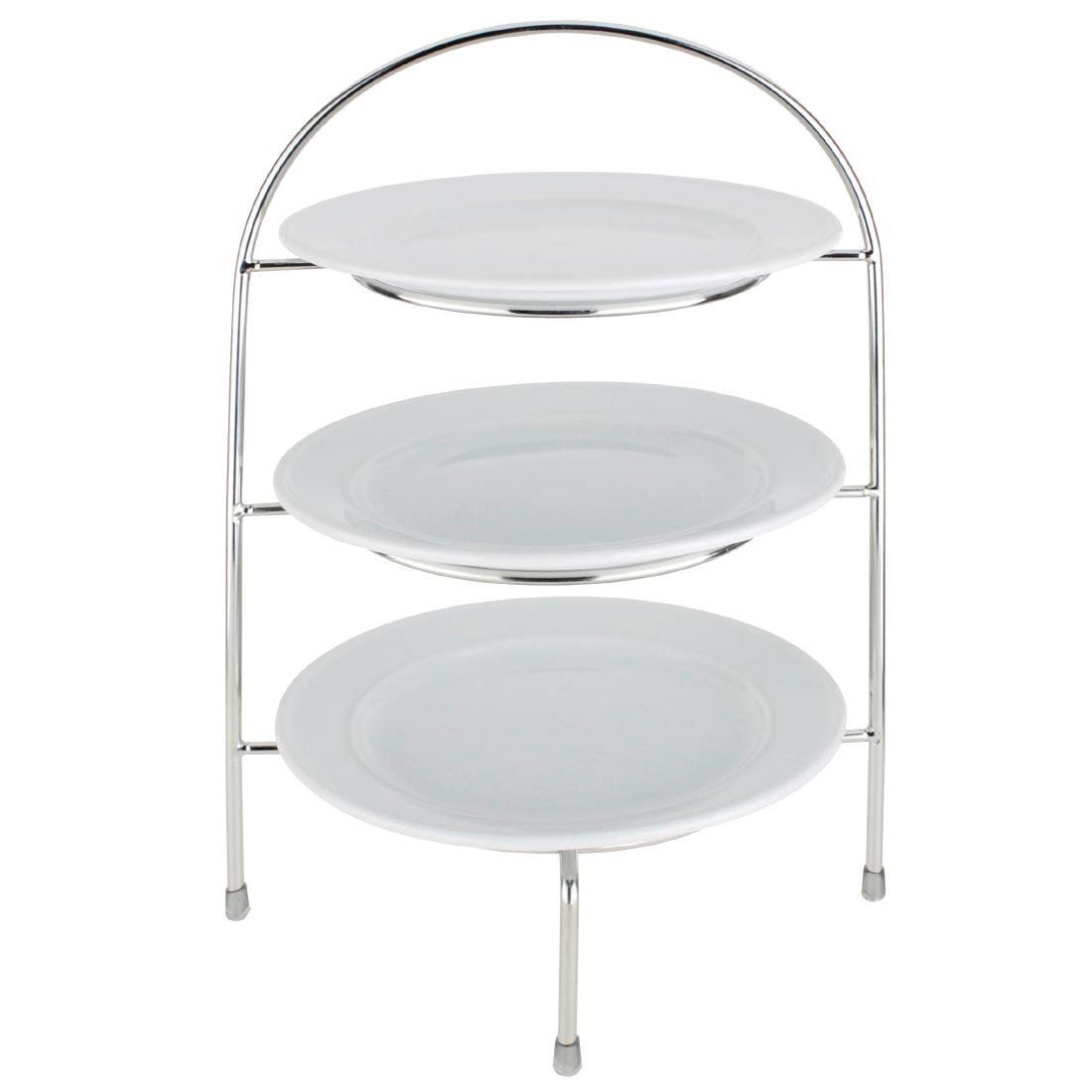 Afternoon Tea Stand for Plates Made of Chrome 380(H) x 240(W) x 205(D)mm