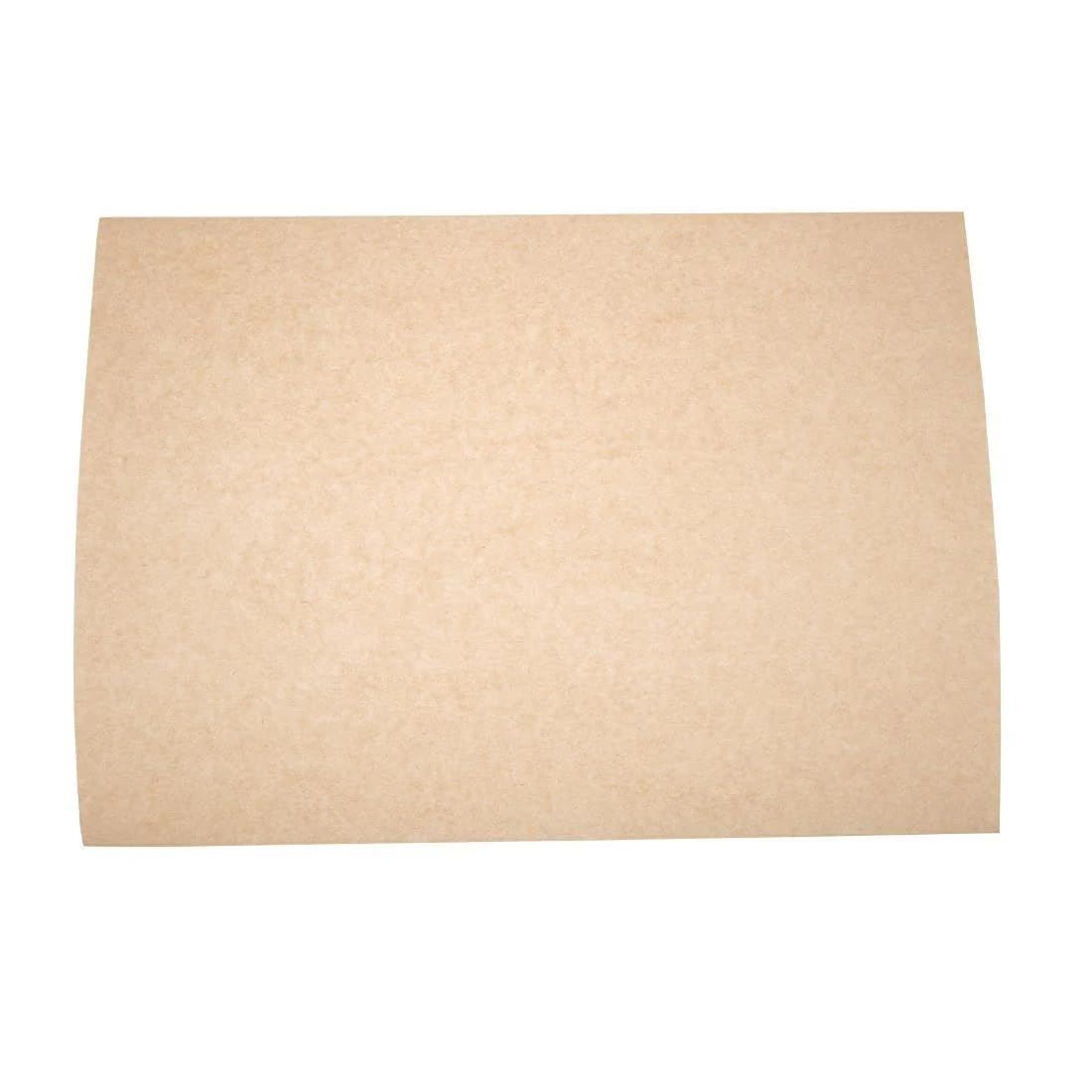 Vegware Compostable Unbleached Greaseproof Paper in Brown Paper - 380 x 275mm