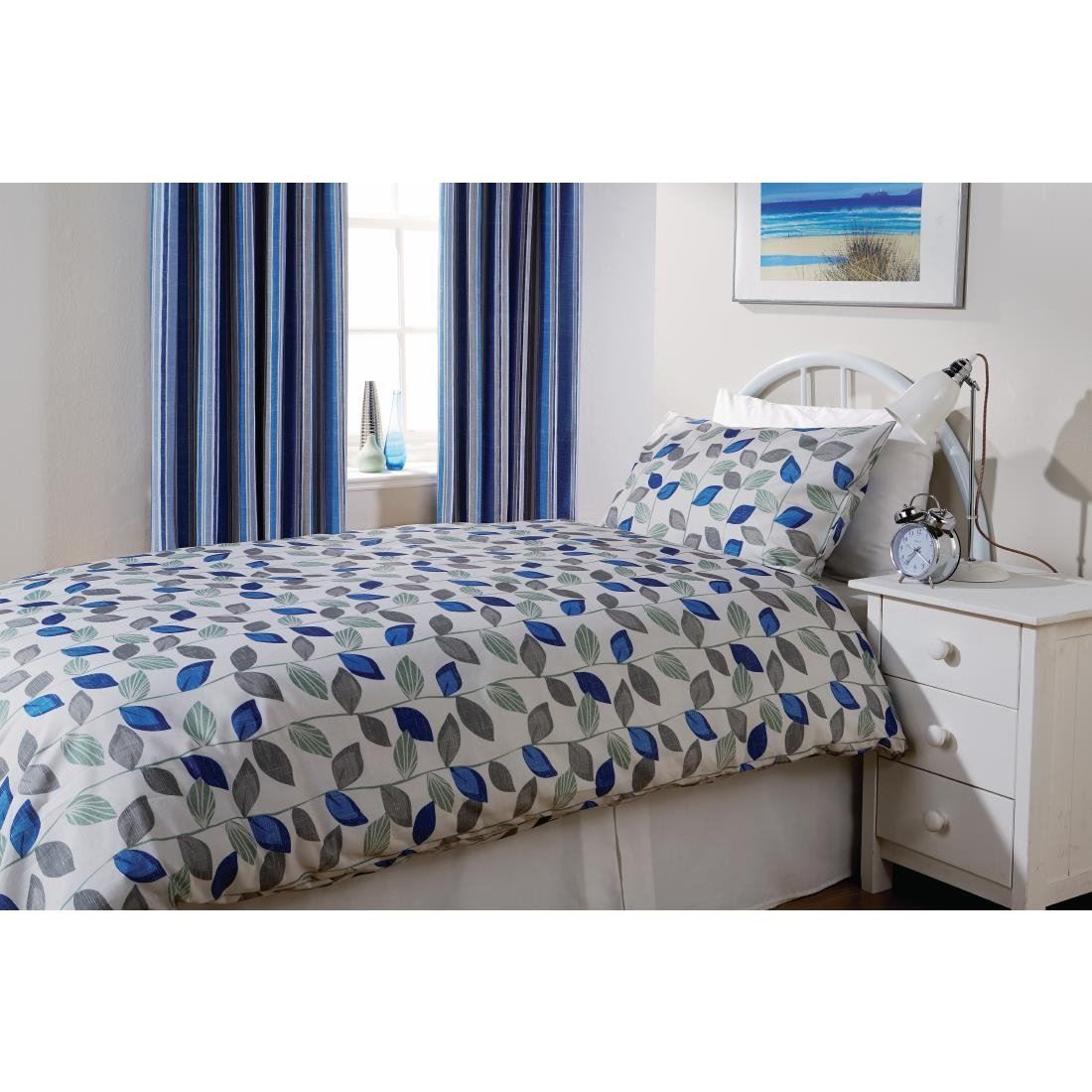 Mitre Essentials Florence Pillowcase Polyester in Damson and Cobalt -24/24TC - Picture 2 of 7