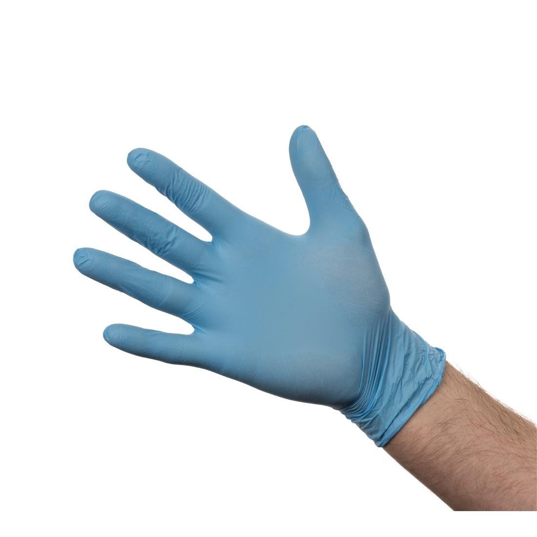 West Chester Powdered Free Blue Nitrile Disposable Gloves 5 Mil XL - View #5