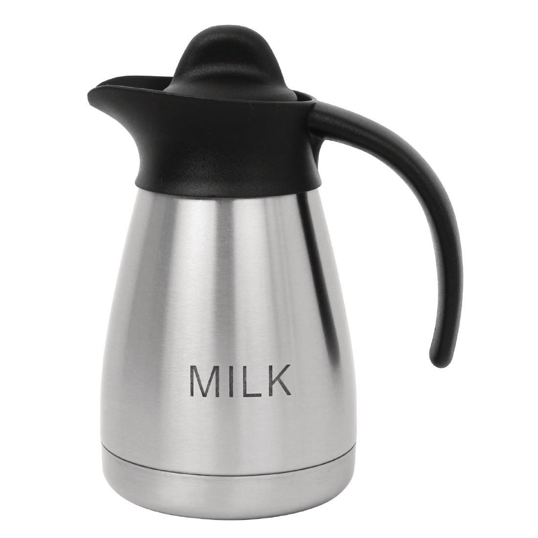 Olympia Screwtop Vacuum Milk Jug Stainless Steel Capacity - 500ml / 17 1/2oz