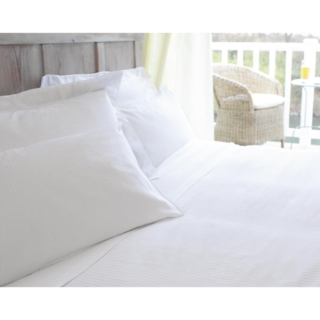 Mitre Luxury Antibes Duvet Cover 100% Cotton in White - 60/60YC 300TC - Picture 2 of 5