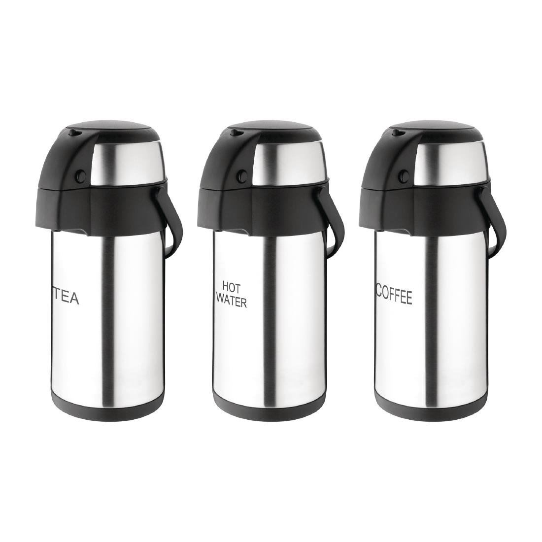 Olympia Pump Action Airpot Thermos Stainless Steel with Swing Carry Handle 3L