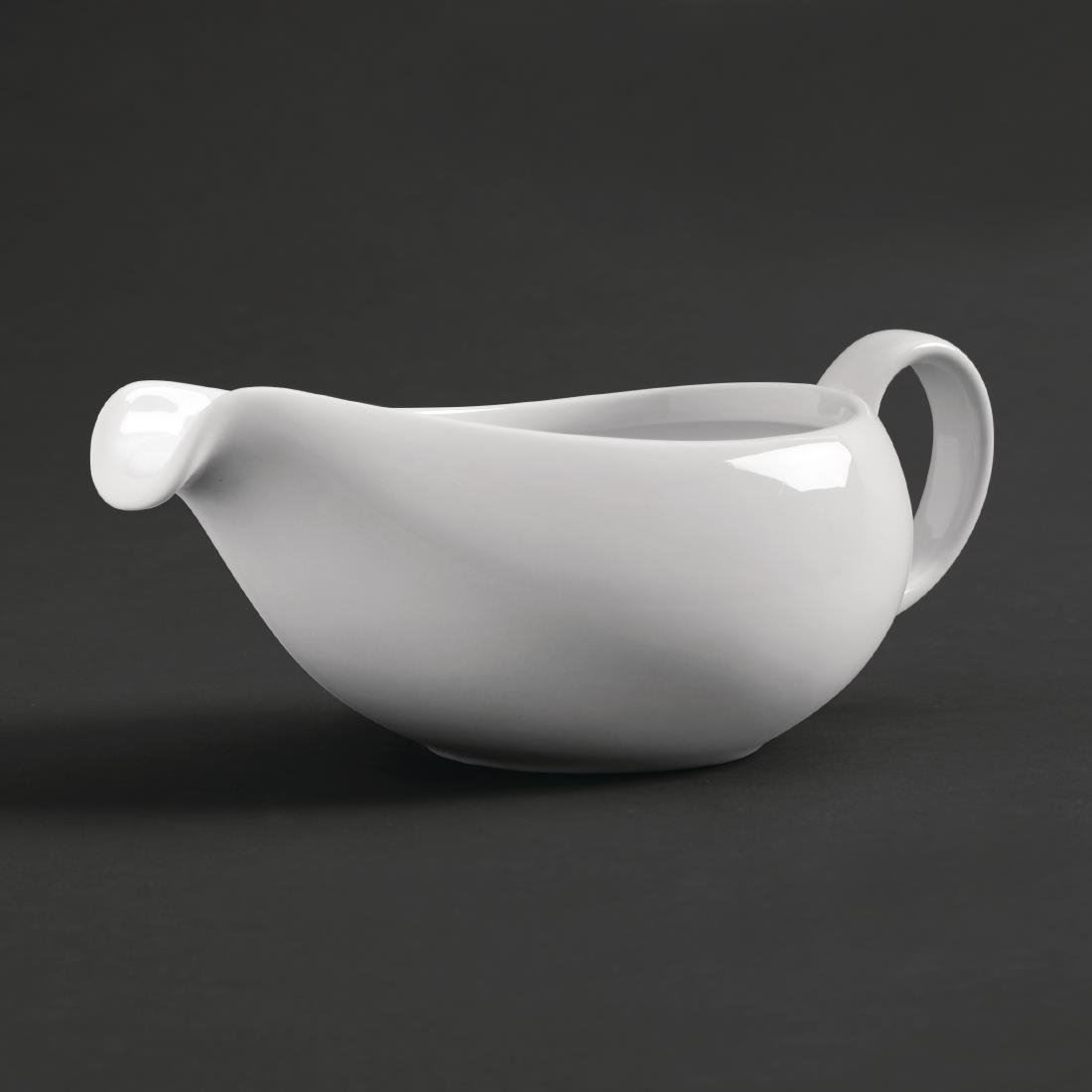 Royal Porcelain Classic Gravy Boat in White Sleek & Polished Finish 380ml 2 pack