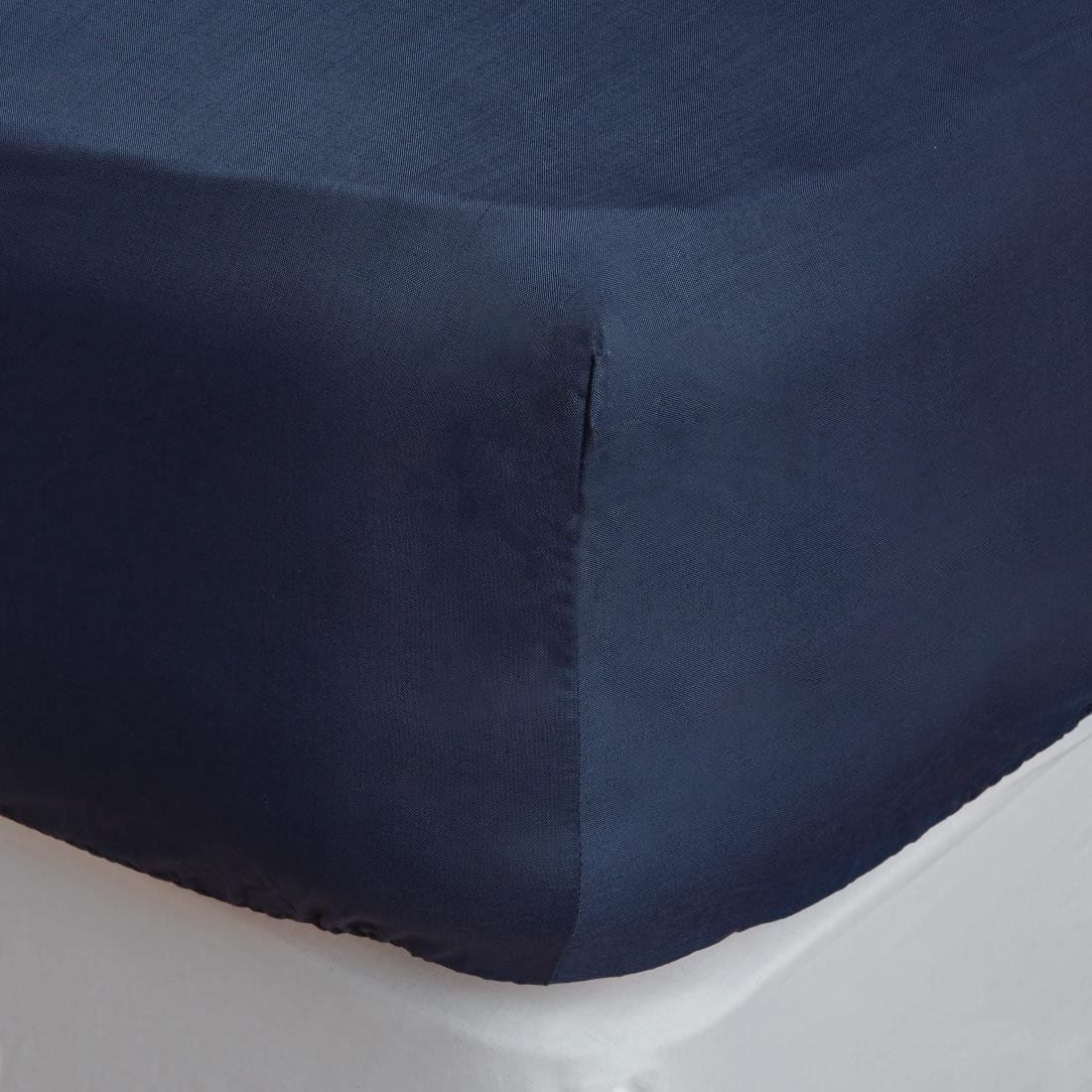 Mitre Essentials Temir Fitted Sheet Polyester in Blue - 24/24YC 140TC - Picture 7 of 10