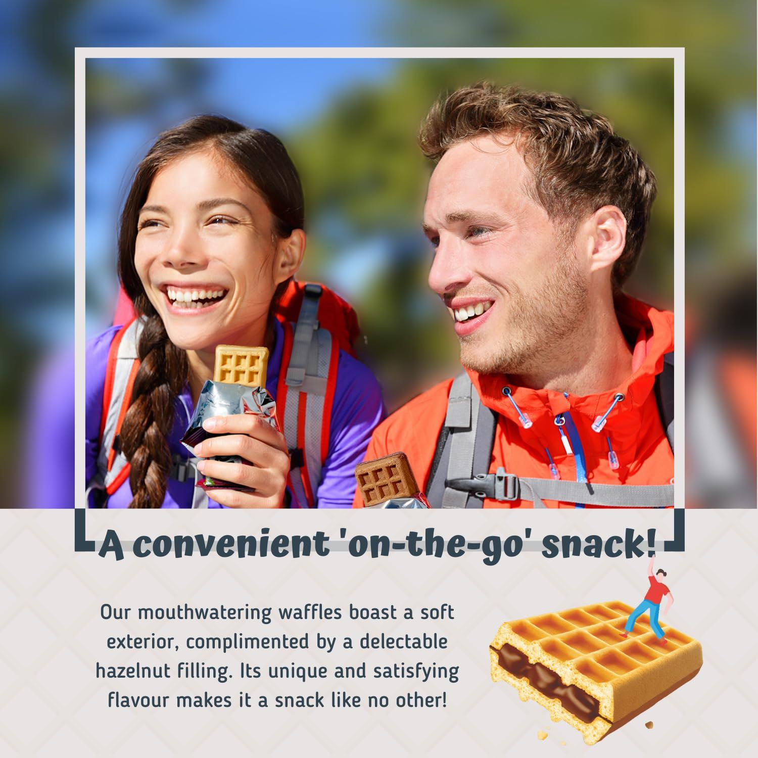 WafFULLS! Vanilla Waffles Sandwich Snack Individually Wrapped 50g - Pack of 12
