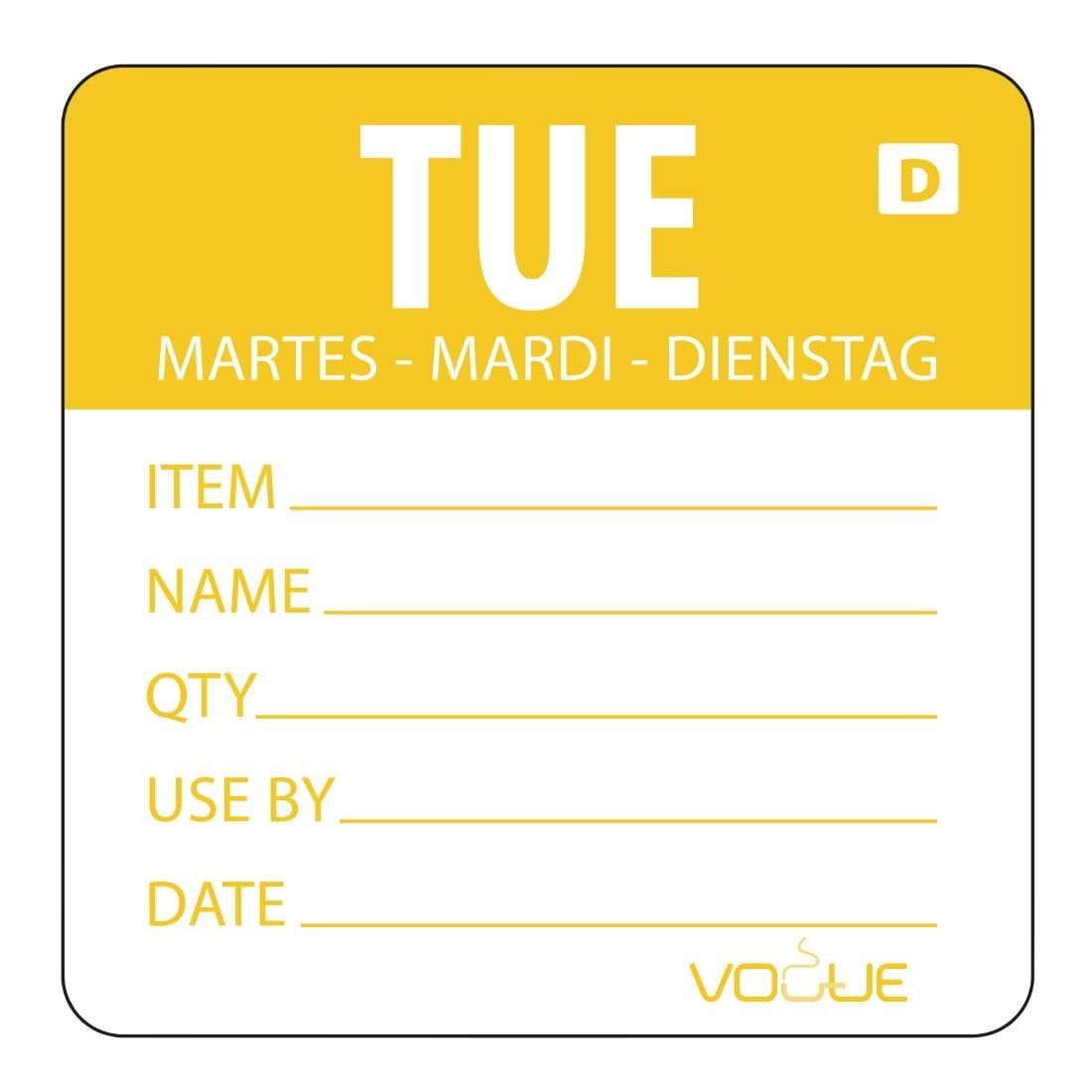 Etiquetas adhesivas adhesivas para alimentos de día de la semana disolubles Vogue para restaurante - Imagen 7 de 8