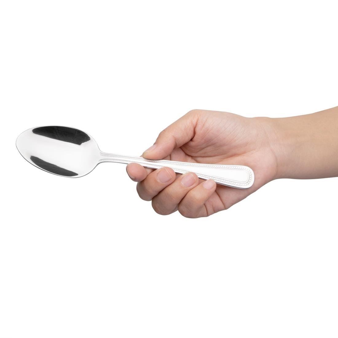 Olympia Bead Dessert Spoon - Pack Quantity 12 - Stainless Steel 18/0 - 185(L)mm